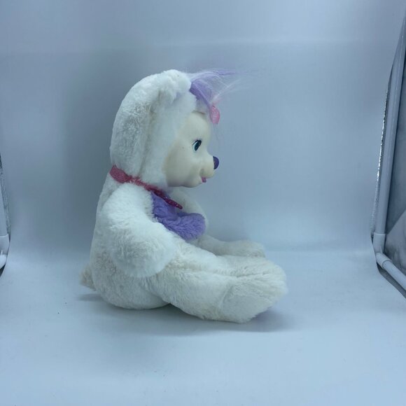 Bear Surprise Plush White Purple Stuffed Animal Toy 14" Polyester Fiber NO BABY - Picture 2 of 9